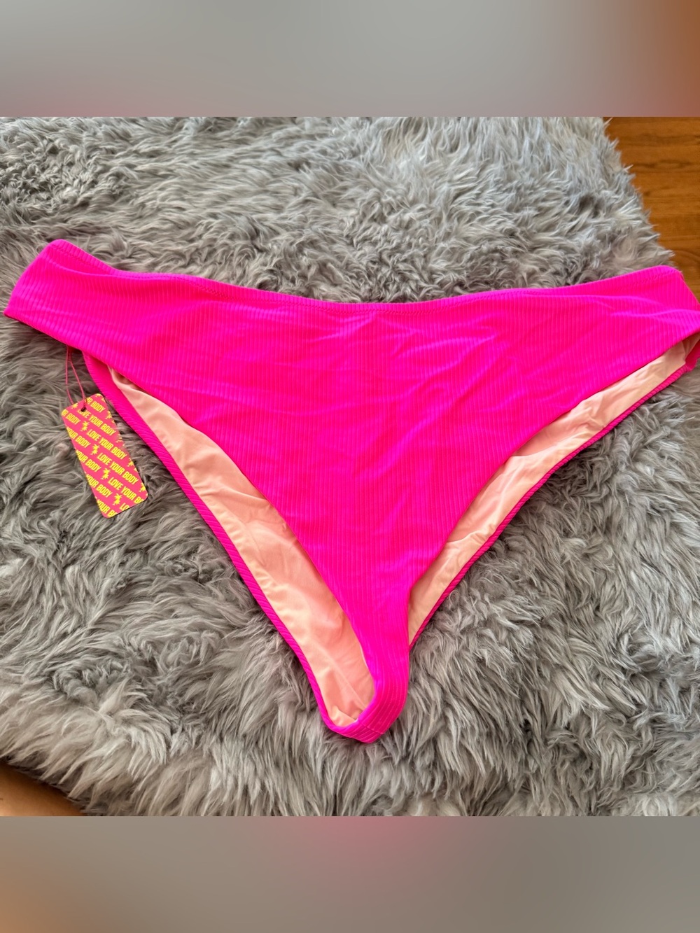 Curvy Beach barbiecore pink ribbed cheeky bottom 3x - Picture 2 of 3